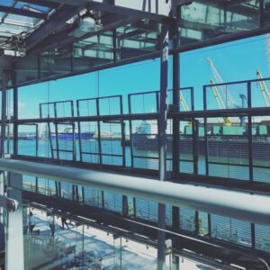 Sunderland National Glass Centre - view of opposite dockland from the first floor of the venue.